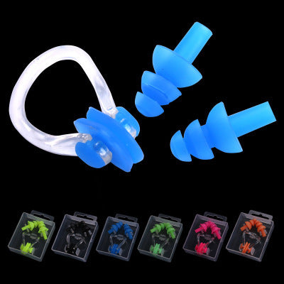 Silicone Swimming Nose Clip and Earplug Set with Storage Case, Waterproof