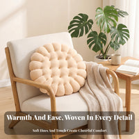 Round Biscuit Cushion Padded Cookie Chair Pad Cute Shape