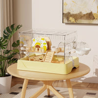 Large Hamster Cage Luxury Hamster Villa Habitat with 18cm Exercise Wheel and Tube Tunnel, Large Space for Syrian and Dwarf Hamsters