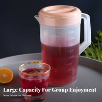 Measurement Markings Large Capacity Cold Water Jug Food-Grade PP Material Plastic Pitcher with Lid Complimentary for Hosts, Kitchen