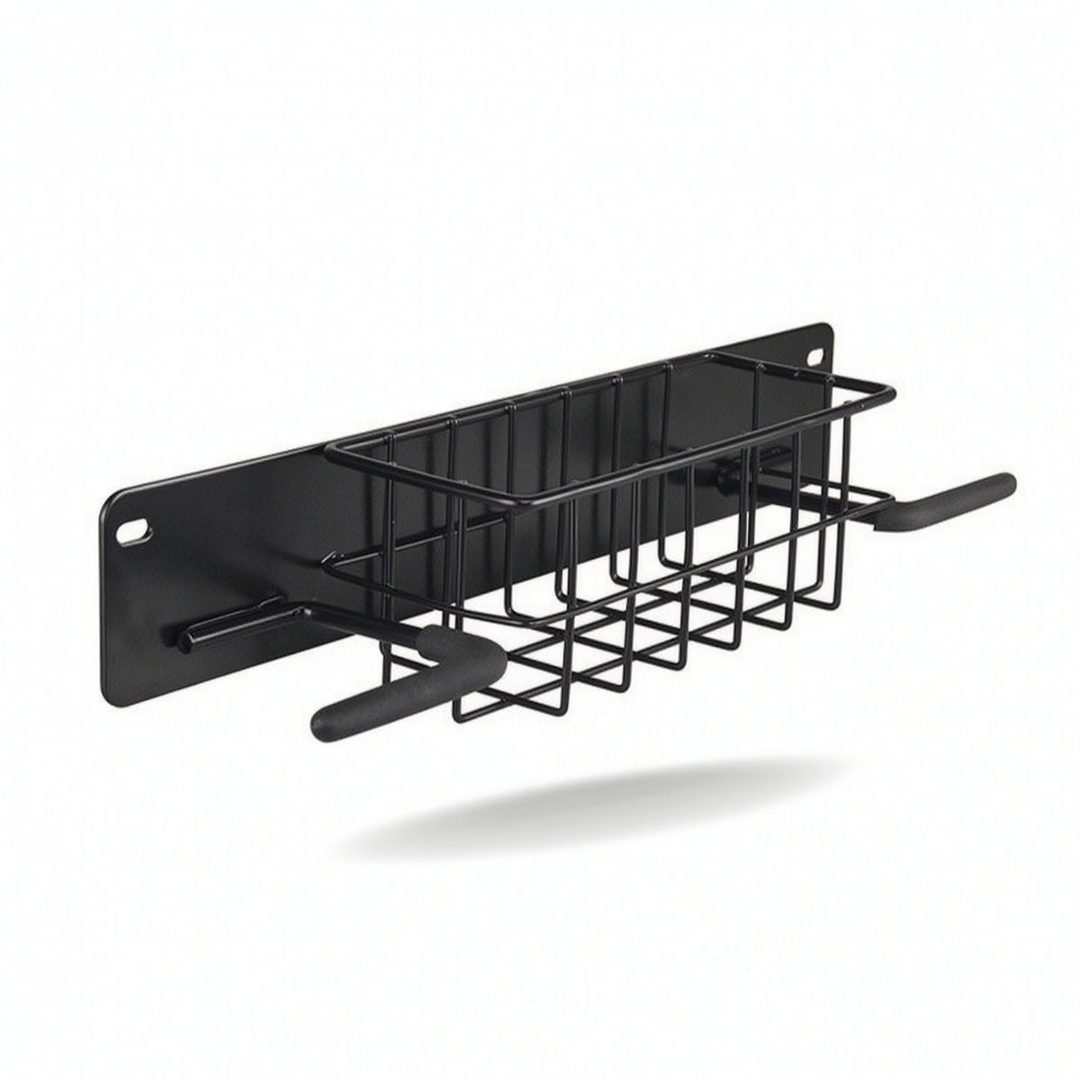 Wall-Mounted Golf Storage Rack Padded Golf Rack with Basket Metal Sports Equipment Organizer Space-Saving for Golfers, Garage, Entryway