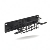 Wall-Mounted Golf Storage Rack Padded Golf Rack with Basket Metal Sports Equipment Organizer Space-Saving for Golfers, Garage, Entryway