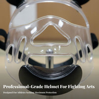 Thickened Design Taekwondo Face Mask Breathable Taekwondo Face Guard Adjustable Straps Transparent Helmet Mask Anti-Fog for Youth, Adults, Beginners, Competition, Training
