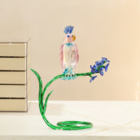 Tabletop Bird Figurine Faceted Crystal Bird Decorative Animal Statue Exquisite for Living Room, Shelf, Office