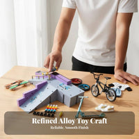 Combinable Ramps Fingerboard Skate Park Kit Long-Lasting Fingerboard Ramp Kit Easy to Assemble for Teens, Beginners, Tabletop, Desk