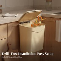 Wall Mounted Trash Can Easy-Mount Design Installation Wall Mounted Waste Bin Large Capacity Hanging Trash Bin for Homeowners, RV Owners, Restroom