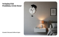 Cartoon Cat Wall Clock Creative Design Cat Wall Clock No Ticking Battery Operated for Children, Bedroom