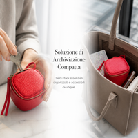 Vintage Leather Cosmetic Bag Lipstick Coin Purse Portable Travel Storage Bucket Mini Round Wallet
