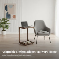 Mobile Design C-Shaped Rolling Table Multifunctional Household Furniture Space-Saving Couch Stand Easy Assembly for Apartment Dwellers, Homeowners, Television Controller Workers, Living Room, Small Areas, Bedroom, Home Office
