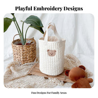 Baby Carriage Organizer Bag Korean Aesthetic Embroidered Baby Carriage Bag Quilted Diaper Holder Lightweight Portable Baby
