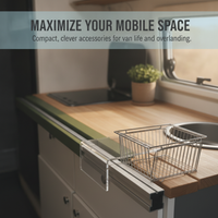 Abenaki IGT Camping Table Expansion Accessories: Drain Basket, Acrylic Unit, and Rail Kits