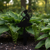 Garden Fairy Metal Silhouette Ground Stake for Yard and Lawn Decoration
