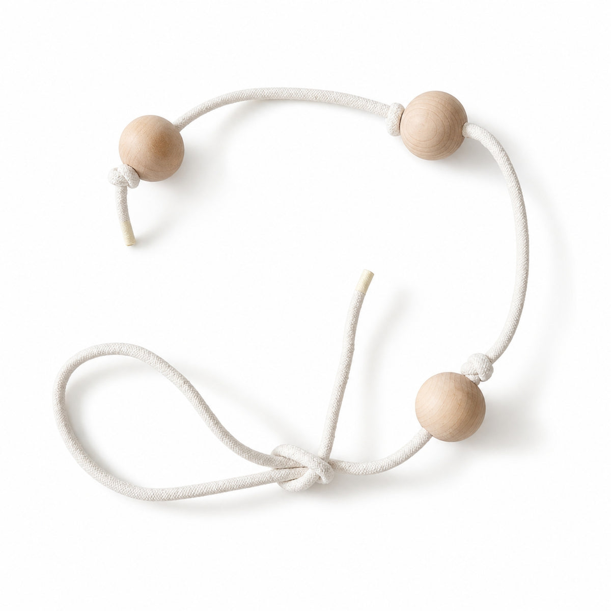 Climbing Rope with Wooden Balls Grip Training Rope Indoor for Young Children, Playroom