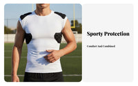 Anti-Collision Training Top 4-Pad Design Padded Football Compression Shirt Padded Football Shirt for Men, Athletes, Rugby, Workouts