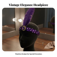Spangles Feather Headdress Crystal Feature Feather Headpiece 1920s Dancer Headband Sparkling Spangles S 1920s Design Headdress