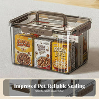 Clear Lidded Tote With Handles Latching Clear container Stackable Design for Families