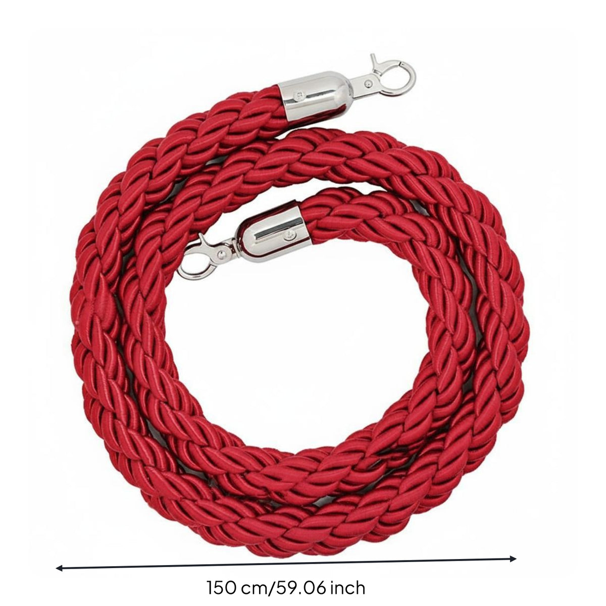 Queue Barrier Rope Hooks Stanchion Rope Long-Lasting for Stanchions