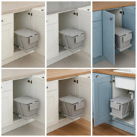 Space-Saving Under-Sink Cabinet Trash Bin Concealed Pull-out Trash Can with Single Container Easy Access Cabinet Waste Bin with Lid Organized