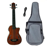Bass Ukulele with Pickup Ergonomic Design Bass Guitar 4-String Instrument for Home Practice