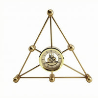 Round Analog Clock Ornament Gold-Colored Metal Clock Ornament Decorative for Home Decor
