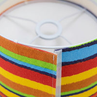 Lampshade for Table Lamps with Rainbow Stripe Pattern Design, Ceiling Light Shade in Denim Textile for Living Room