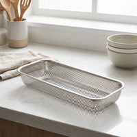 Stainless Steel Chopsticks Holder, 2 Compartment Perforated Chopsticks Basket, Dense Hole Kitchen Organizer, Freestanding or Hanging Rack Tool
