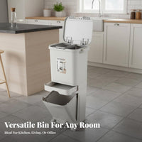 Wet Dry Separation Garbage Cart Large Capacity Multi-Tier Kitchen Trash Can Kitchen Separation Trash Can With Wheels