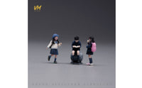 3 Pieces 1/64 Schoolchildren Figures Hand Painted Miniature People Figurines Delicate Diorama Figures for Hobbyists