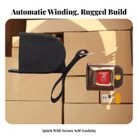 600KG Load Capacity Self-Locking Pallet Binder Quick Release Buckle Automatic Winding Tensioner Reusable for Shipping, Warehouses, Factories