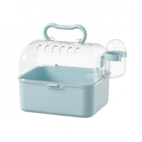 Top Handle Hamster Carrier Cage Water Bottle Portable Hamster Cage Transparent