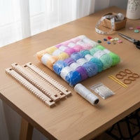 3 in 1 DIY Tapestry Weaving Kit Made of Beechwood Beginner Weaving Loom Kit Natural Wood for Beginners, Crafters, Art Class, School Projects