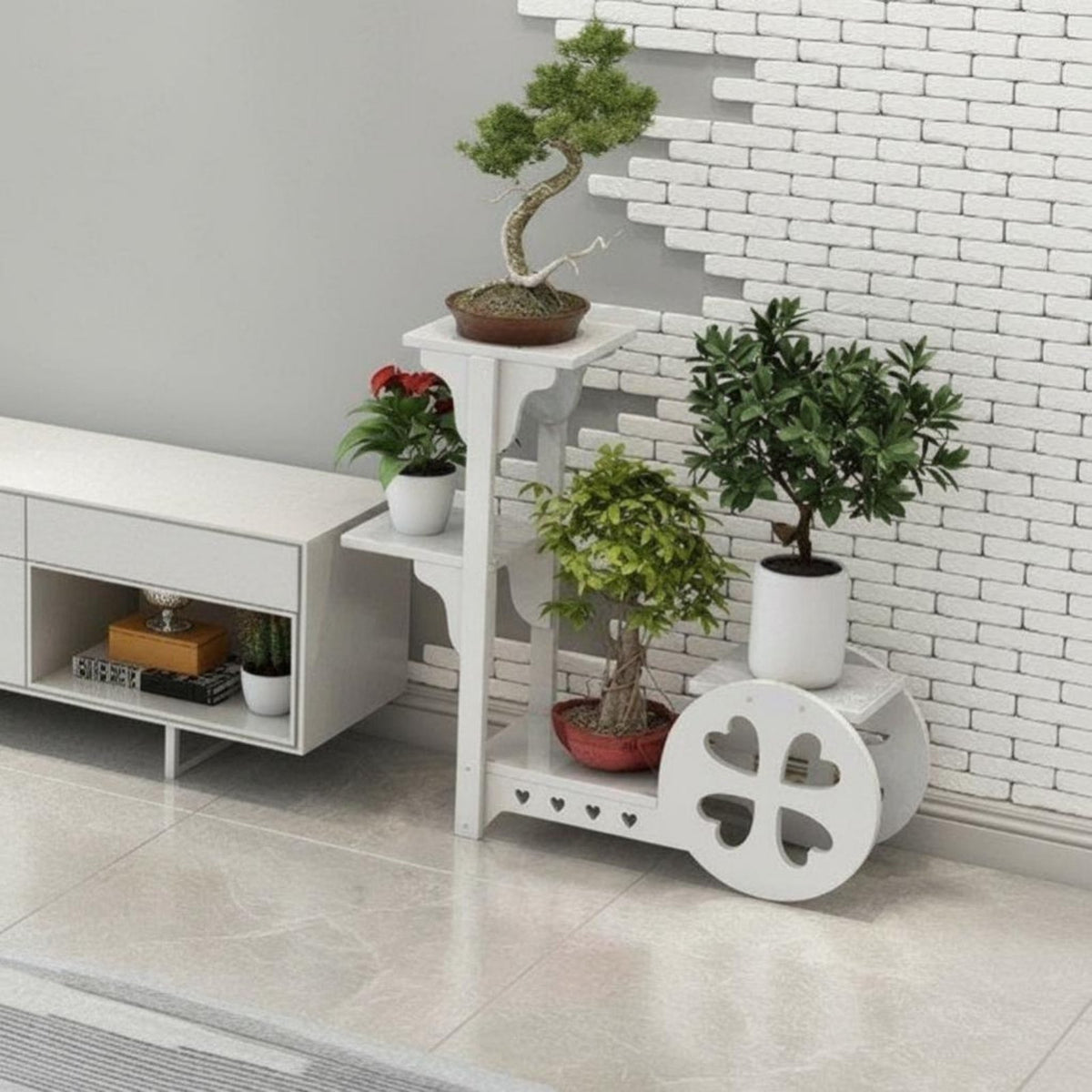 Space-Saving Multi-Level Planter Rack Creative Shape Multi-Level Pot Display Stable Floor-Standing Base Plant Stand Corrosion-withstandant for Apartment Dwellers, Gardeners, Living Room, Balcony, Office, Corner