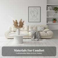 Cumulus Sofa Creamy cream Color Living Room Furniture Designer Inspired Upholstered Couch for Interior Designers, Design aficionados, Lounging, Showroom