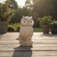 Owls Statue with Lighted Eyes Cute Animal ornament Enchanting Garden Ornament for Gardeners