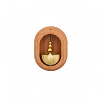 Decorative Entry Indicator Easy Install Door Chime No Drilling Oval Bell Long-Lasting Wood for Entryway, Fridge