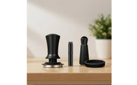 4 Pieces Coffee Tamping Kit Stainless Steel Espresso Prep Set with Mat Coffee Professional Tool Set with Tamper Ergonomic