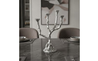 Tree Branch Form Candelabra Holder Metal Tree Branch Candelabra Artistic Candle Holder with Four Sockets for Tabletop