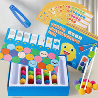 Preschool Color Sorting Toy with Tweezers Educational Tweezer Tongs Color Sorting Kit Colorful Learning Set with Storage Box Counting for Preschoolers