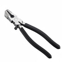 Flat Jaw 8-Inch Holding Pliers Narrow Head Metal Pliers Adjustment Screw Gripping Tools Black Coated Handles