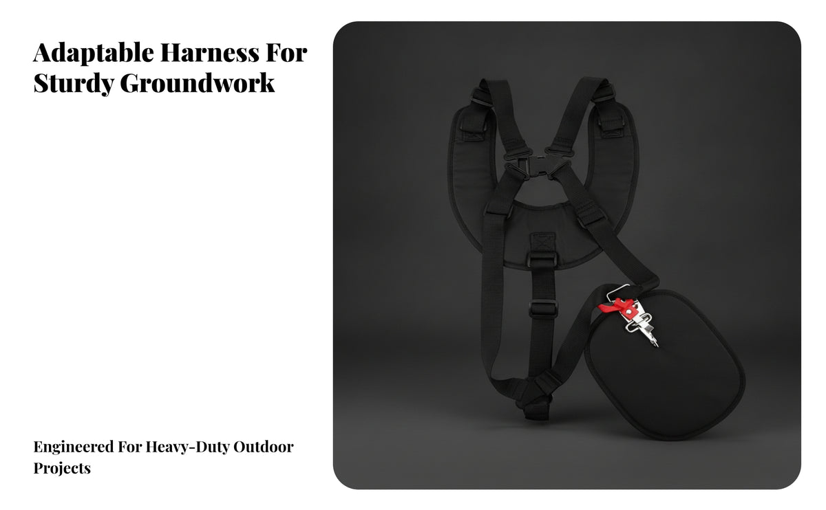 Double Shoulder Harness | Adjustable Straps for , Double Shoulder Harness with Padded Back Panel, strain relieving, Yard Work