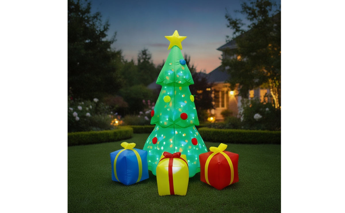 Lighted Inflatable Christmas Tree Outdoor Christmas Inflatable Tree Tall Yard Decoration Giant for Lawn, Porch