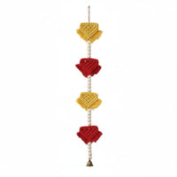 Triangle Flag Wall Hanging Handmade Wood Bead Garland Boho Tassel Wall Hanging tapestry for Kids, Nursery, Playroom