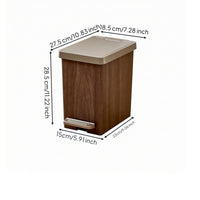 Trash Can with Lid Space-Saving Pedal Trash Can Garbage Bin Compact Wastebasket Minimalist for Families, Living Room, Bathroom