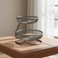 No Assembly Required Countertop Fruit Stand Space-Saving Tiered Fruit Basket High Capacity Multi-Layer Serving Stand Stable & Sturdy for Living Room, Dining Table, Party