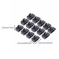14 Pieces Two-Slot Golf Bag Clip Molded Plastic Golf Club Clip Black