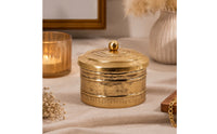 Lidded Decorative Jar Compact Storage Jar with Lid Long Aluminum Container with Lid for Dresser