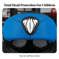 Shock Absorbing Kids Boxing Helmet Triple Layered Padding children's Sparring Headgear Long-Lasting PU Leather Young Full Protection Head Guard Lightweight Design for Toddlers, Girls, Beginners, Muay Thai, Combat Arts, Kickboxing, Training