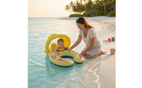 Sunshade Parent-Child Pool Inflatable with Canopy Inflatable Mother-Child Swim Floater Sunsun-Blocking Mommy Baby Pool Inflatable Thickened for Toddlers, Parents, Water Park