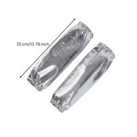 2 Pieces Flare Proof Aluminum Foil Oversleeve Fireproof Cooking Sleeve Safety Equipment for Smelters, Welders, Chefs, Smelting, Foundry, Grilling, Kitchen