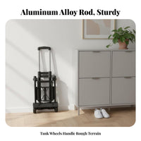 Aluminum Alloy Foldable Hand Truck Lightweight Folding Hand Truck Universal Wheels Collapsible Luggage Cart Adjustable Handle for Warehouse Personnel, Homeowners, Travel, Shopping, Airport, Supermarket